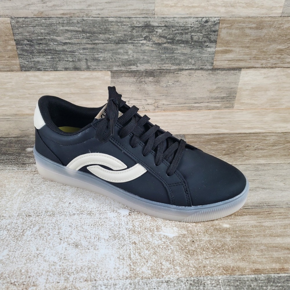 Ryka Viv Next Womens Shoes Sz 9.5 M Black Faux Leather Lace Up Walking Sneakers